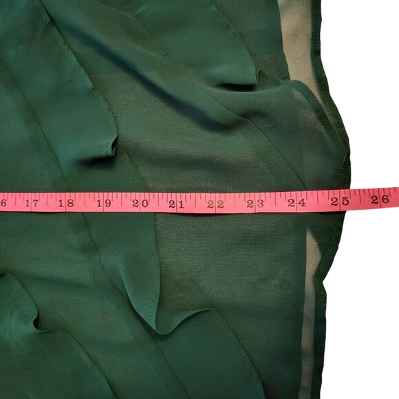 ANN TAYLOR | LOFT | Forrest Green Sleeveless Ribbon Blouse - Picture 7 of 8